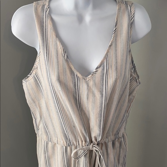 Anthropologie DREW Striped Tan Jumpsuit - Picture 5 of 12